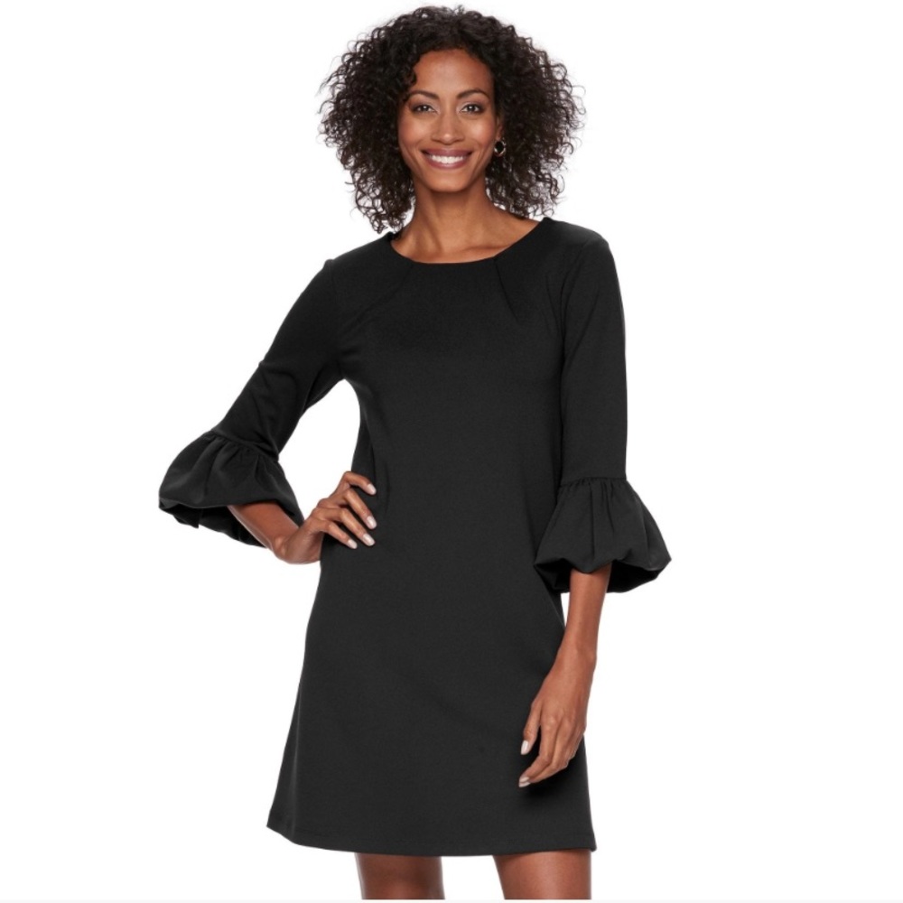 Nina Leonard Ballon Sleeve Dress Size Medium